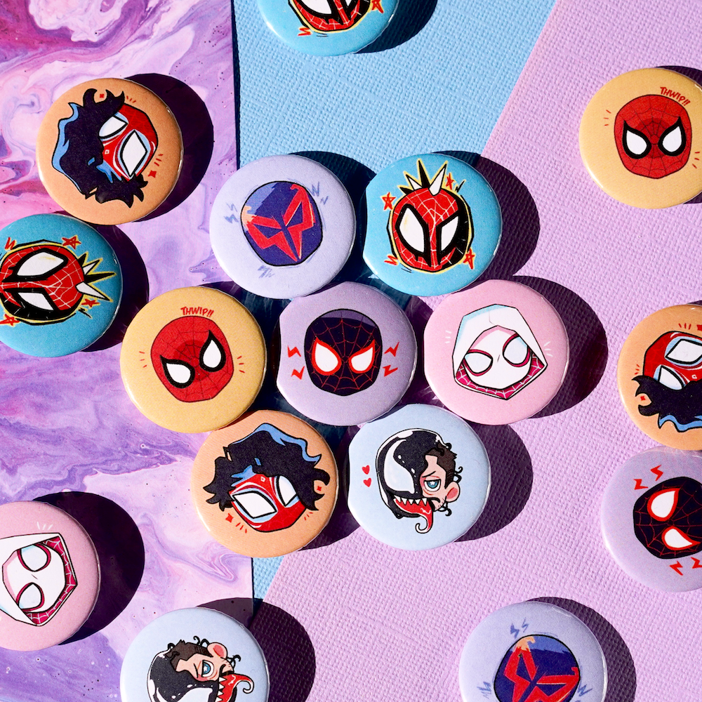 Spiderverse Small Circle Buttons