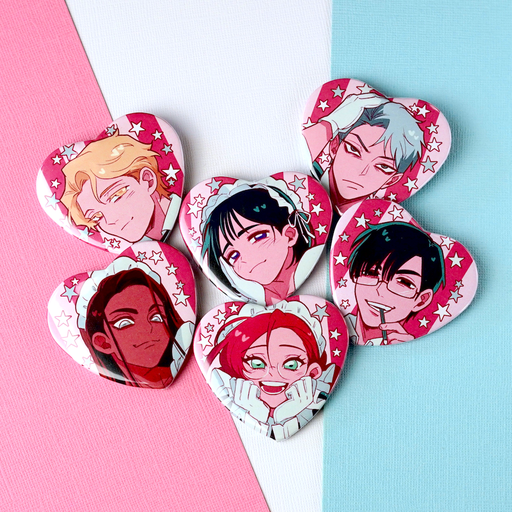 ALNST Cafe Heart Buttons