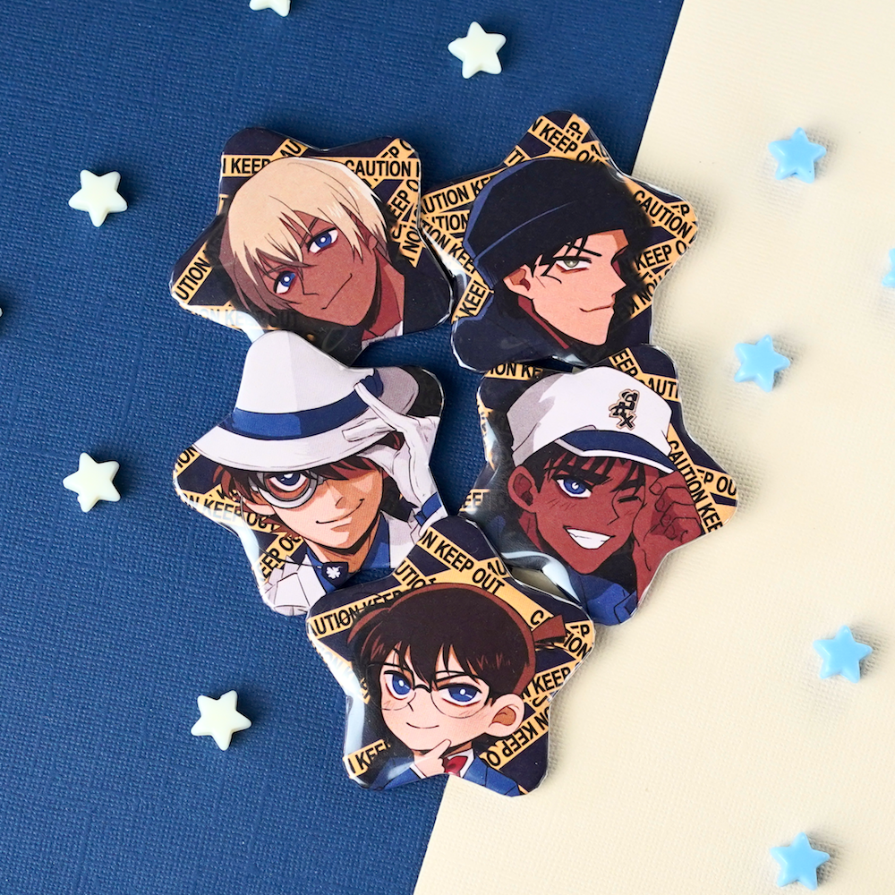 DETECTIVE CONAN リング 星型デザイン Detective Conan Star Buttons – Lightning Strikes Art