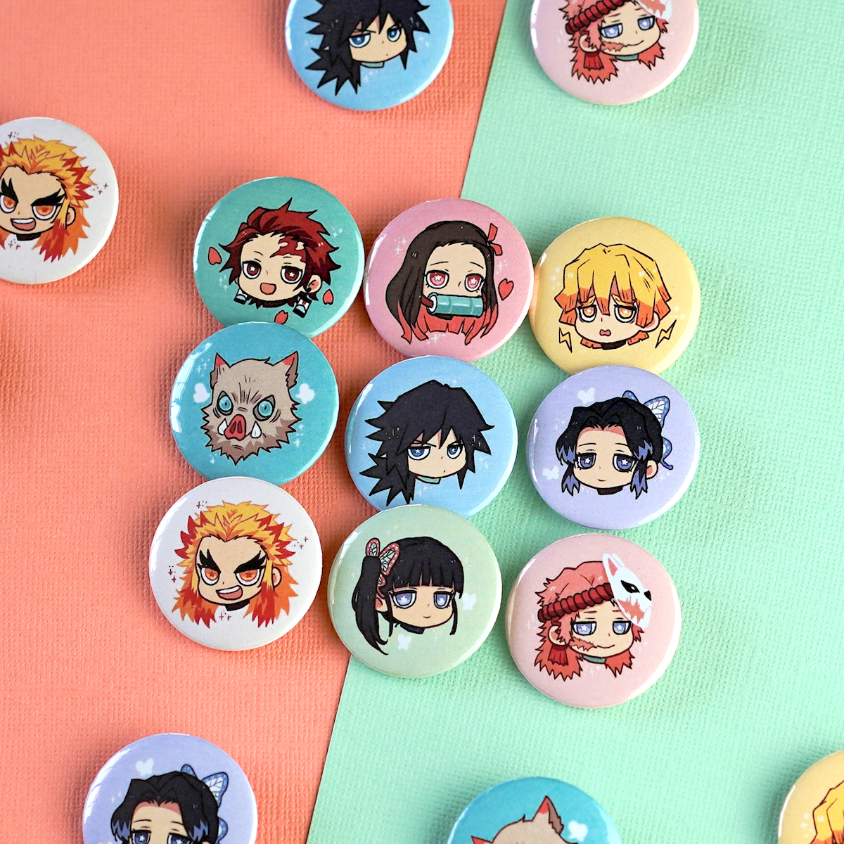 Demon Slayer Small Circle Buttons